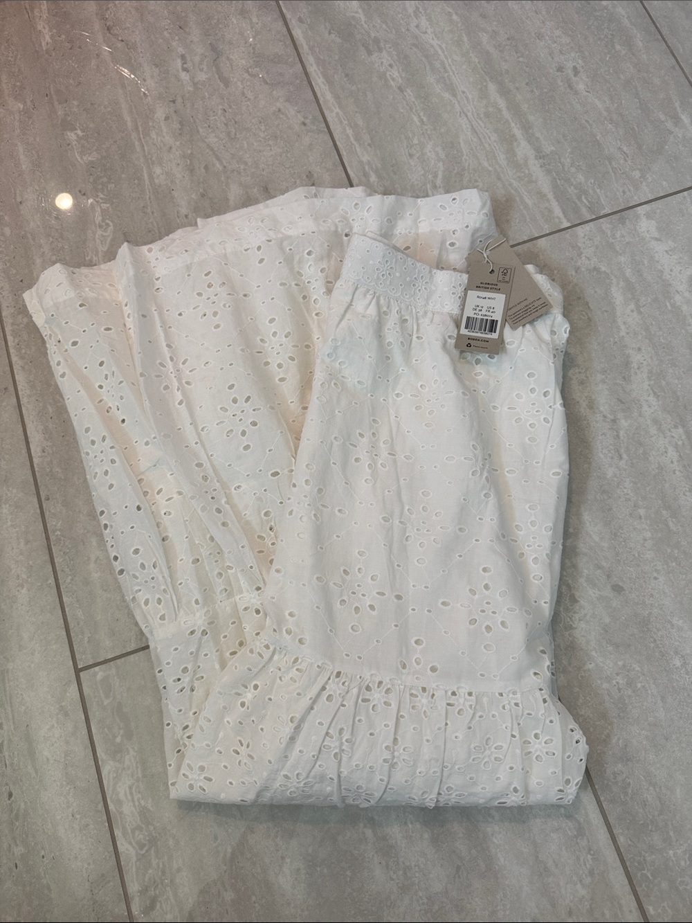 Boden UK 12 US 8 NWT White Eyelet Midi Skirt